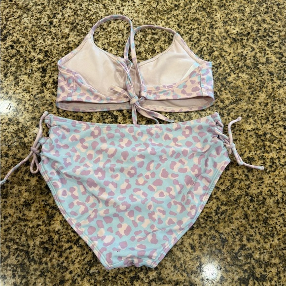 Art Class Girls Pastel Leopard Print Bikini Set Size Large 10/12‎ - Picture 3 of 4